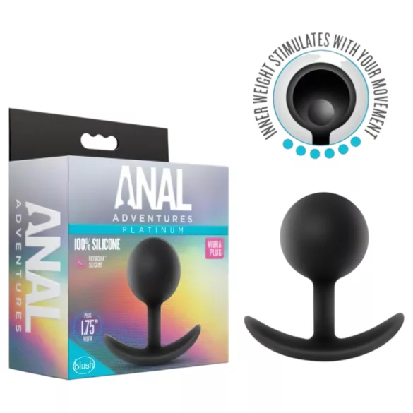 Anal Adventures Platinum - plug anal vibrant - silicone noir