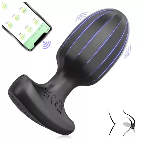 AlvUp - Vibromasseur anal contrôlé par application (noir)