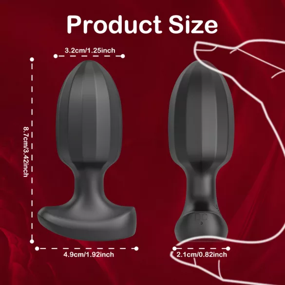 AlvUp - Vibromasseur anal contrôlé par application (noir)