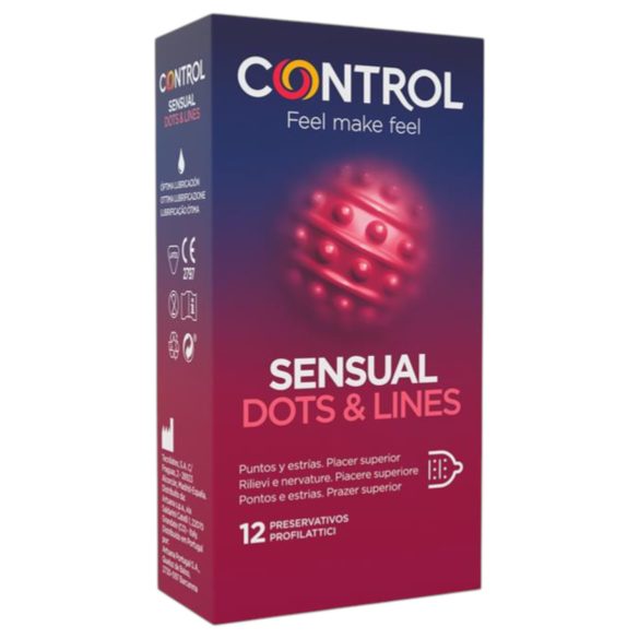 Control - préservatifs nervurés et à pois (12 pcs)