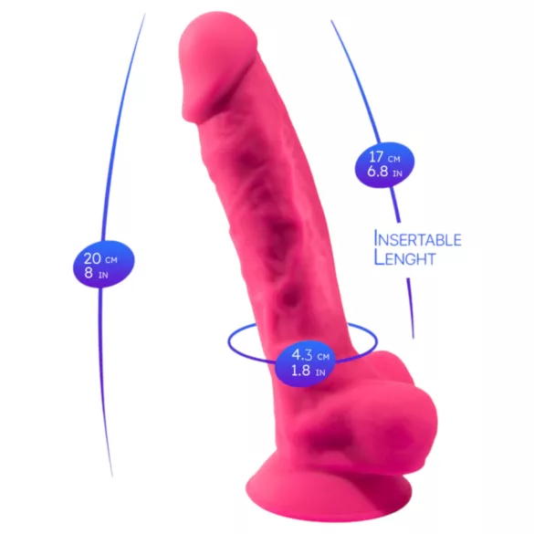 Silexd - vibromasseur avec ventouse et testicules - télécommande - rose