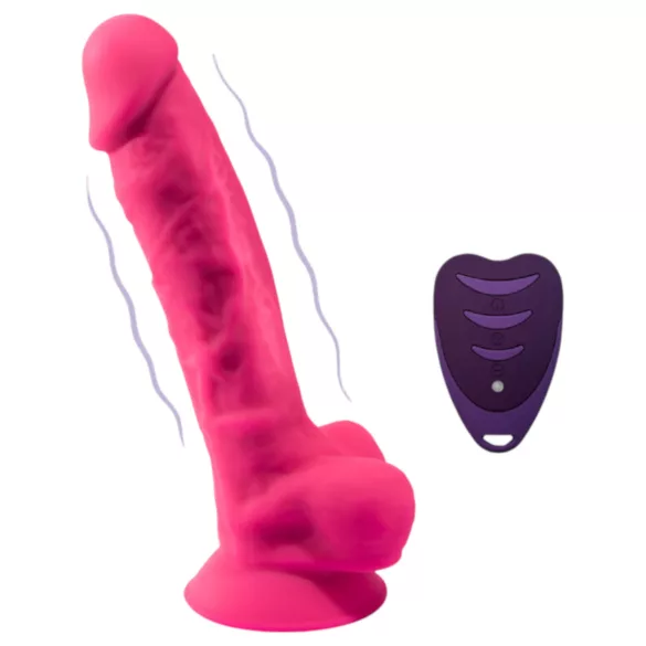 Silexd - vibromasseur avec ventouse et testicules - télécommande - rose