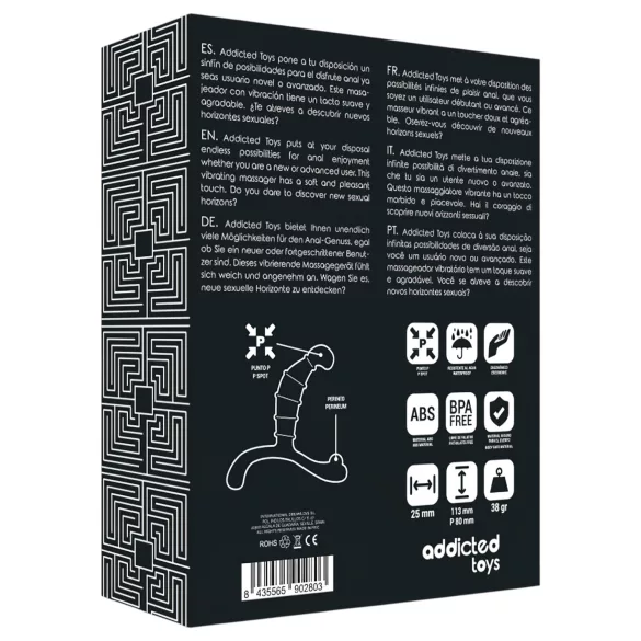 Addicted Toys - masseur de prostate et du périnée (noir) - 11,3 cm