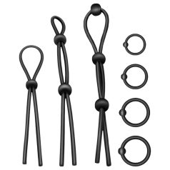   Addicted Toys - Ensemble de 7 anneaux pénis en silicone (noir)