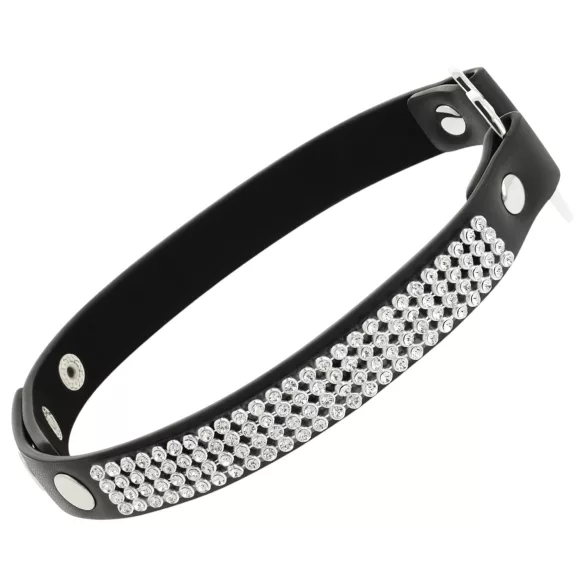 Coquette - collier ras de cou strass cœur - noir