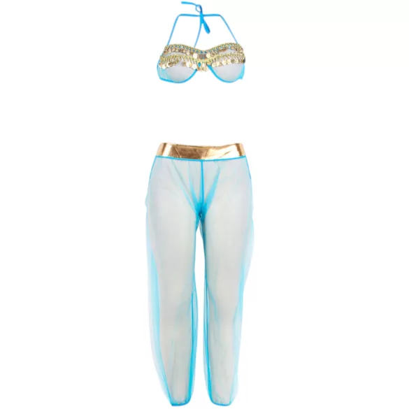 Subblime - Déguisement de harem sexy avec voile (bleu) - L/XL
