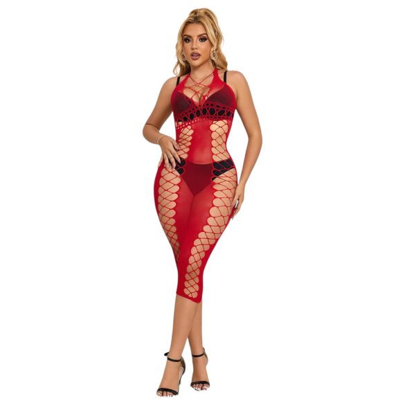 Subblime 952327 - Robe résille croisée (rouge) - S-L