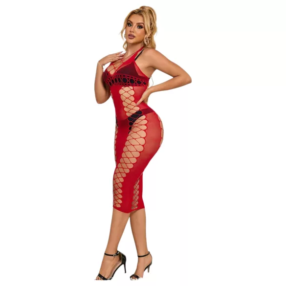 Subblime 952327 - robe en résille à bretelles croisées (rouge) - S-L