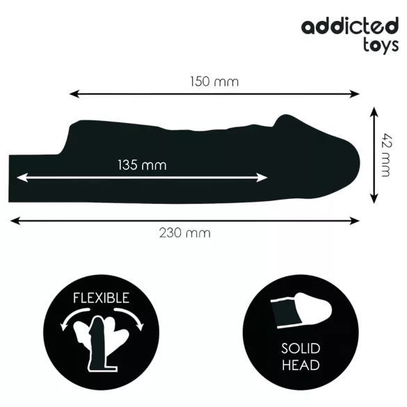 Addicted Toys - gaine pénis avec anneau testicules - 23cm transparent