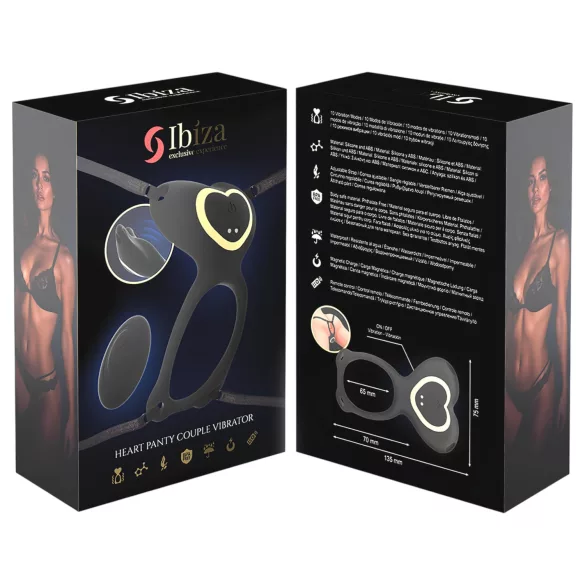 IBIZA - gode ceinture vibrant stimulateur clitoridien - silicone noir