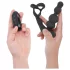 Addicted Toys - anneau pénien avec plug anal vibrant rotatif - noir