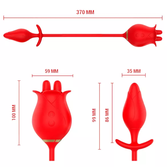 Intense Melanie - stimulateur clitoridien 2en1 langue vibrante - silicone rouge