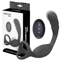   Addicted Toys - plug anal vibrant avec cockring et anneau testicules - noir