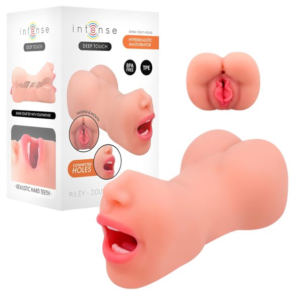 Intense Deep Touch Riley - bouche et vagin réaliste masturbateur (naturel)
