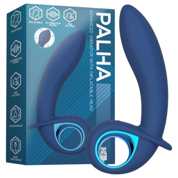 Vibromasseur rechargeable gonflable (bleu)