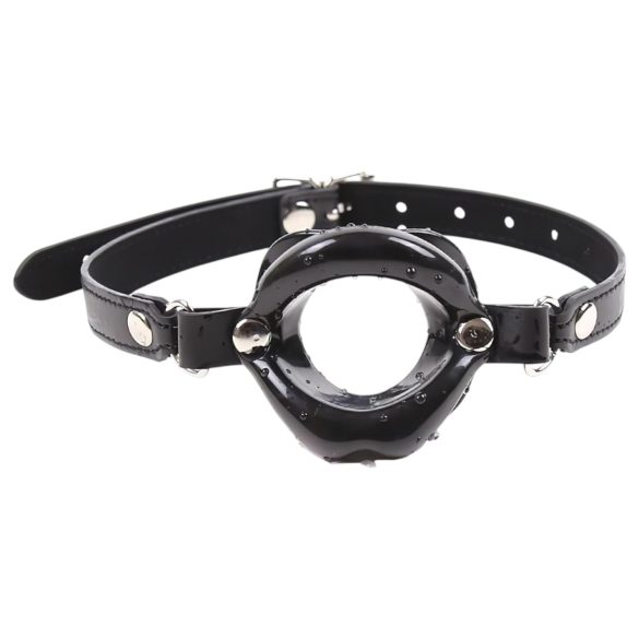 Latetobed - bâillon bouche forme lèvres - silicone noir