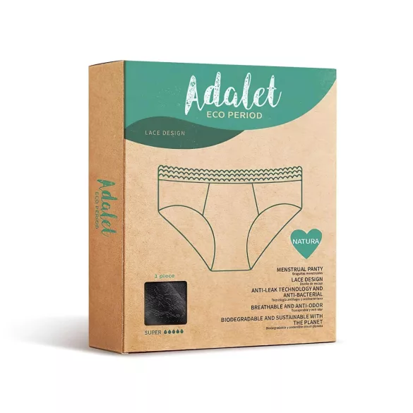 Adalet Natura Super - culotte menstruelle - noire