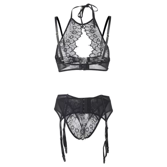 Adalet Evelyn - ensemble lingerie 3 pièces dentelle noire - L/XL
