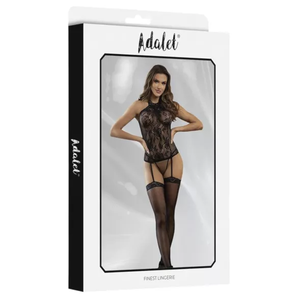 Adalet Nicole - ensemble lingerie résille dentelle - noir