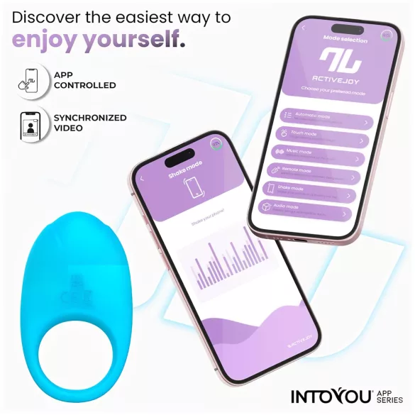 INTOYOU Ringo - anneau pénien vibrant intelligent avec application (bleu)