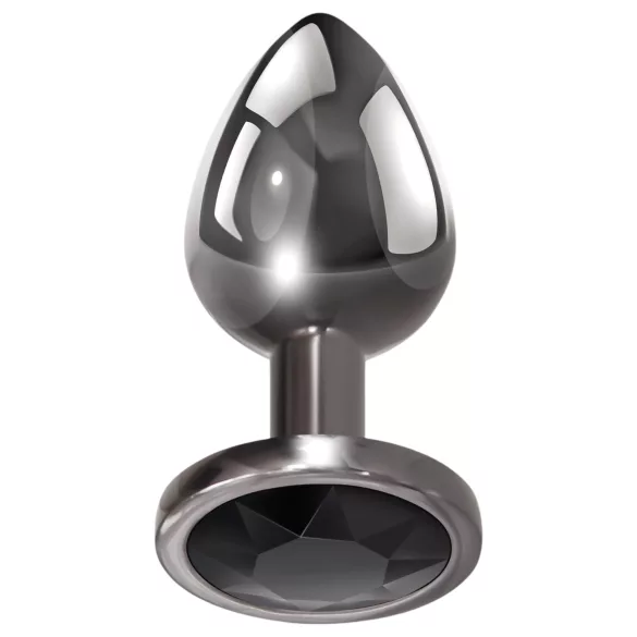 Evolved Black Gem - set de plugs anaux en métal avec pierre noire (argent)