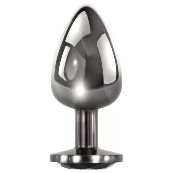 Evolved Black Gem - set de plugs anaux en métal avec pierre noire (argent)