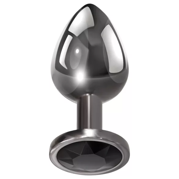 Evolved Black Gem - set de plugs anaux en métal avec pierre noire (argent)