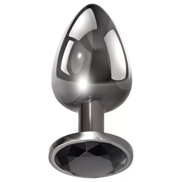 Evolved Black Gem - set de plugs anaux en métal avec pierre noire (argent)