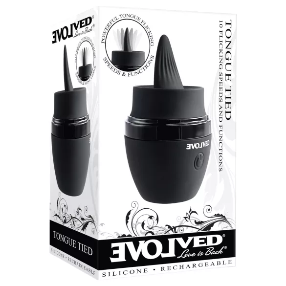 Evolved Tongue Tied - vibromasseur à langue rechargeable (noir)