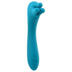  Pile ou Face Évolué - vibromasseur double extrémité rechargeable (bleu)
