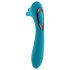 Pile ou Face Évolué - vibromasseur double extrémité rechargeable (bleu)