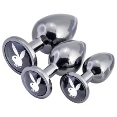 Plug anal Playboy - Set 3 pièces (argent)