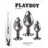 Plug anal Playboy - Set 3 pièces (argent)