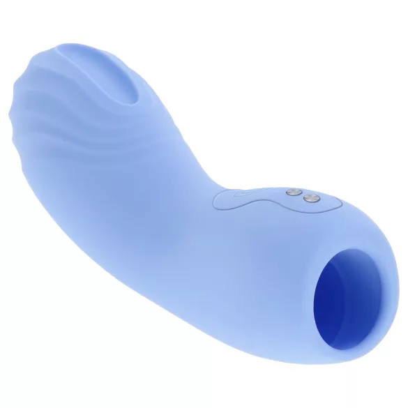 Evolved - stimulateur doigt vibrant texturé - silicone bleu