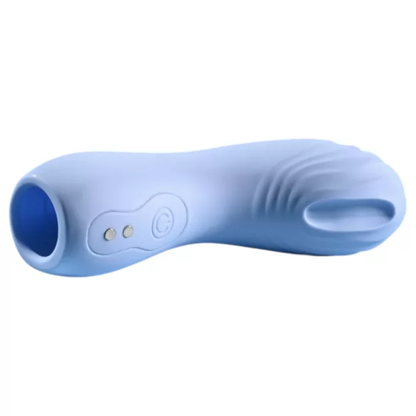 Evolved - stimulateur doigt vibrant texturé - silicone bleu