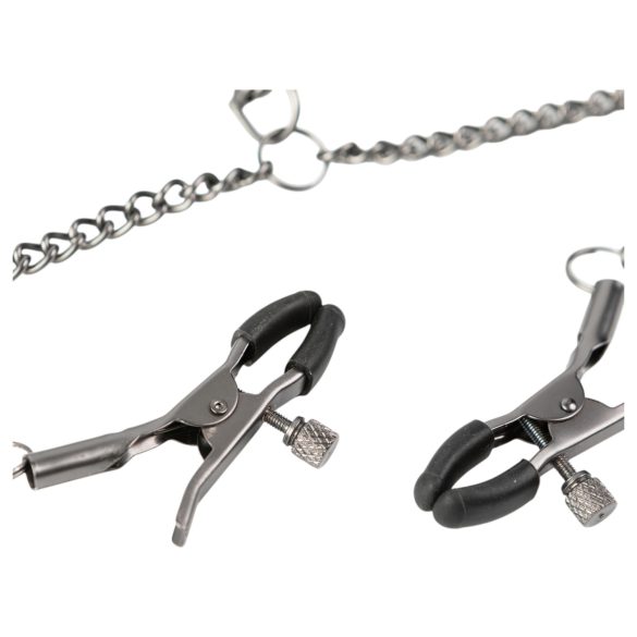 Sei Mio - collier avec pinces à tétons - noir