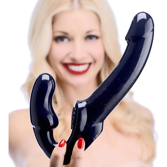 Strap U Revolver - gode ceinture sans harnais - silicone noir