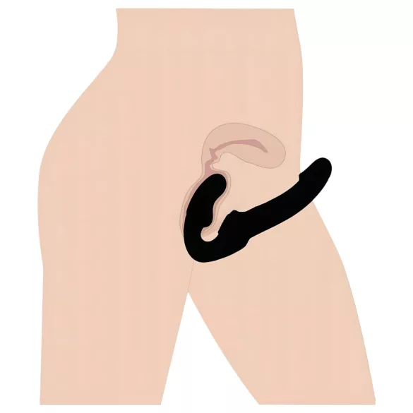 Strap U Revolver - gode ceinture sans harnais - silicone noir