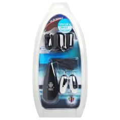   XR Brands - Trinity - vibromasseur pour gland avec capuchon à deux boules (noir-argent)