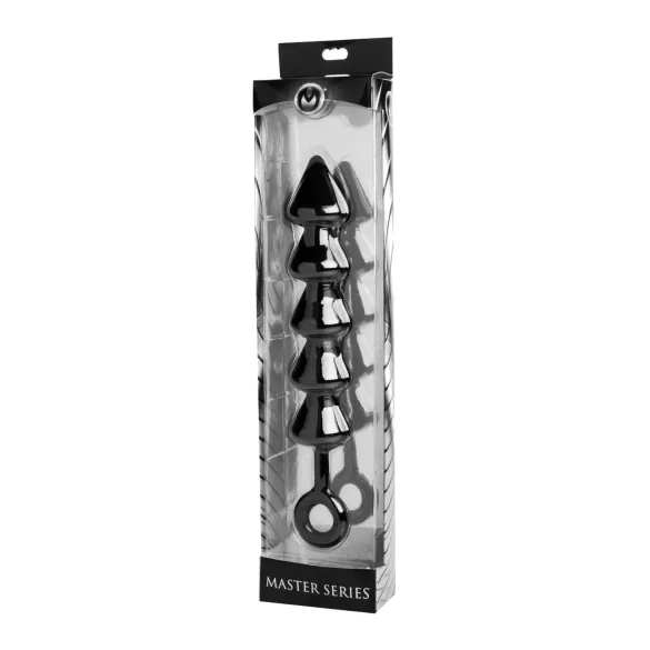 Spades - plug anal perlé - silicone noir