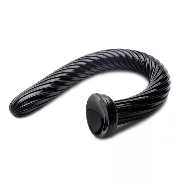Hosed Spiral - plug anal à ventouse - forme serpent - silicone noir 19 cm