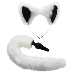   TAILZ - plug anal queue de renard avec serre-tête - noir et blanc