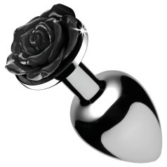 Booty Sparks Black Rose - plug anal alu (argent-noir)