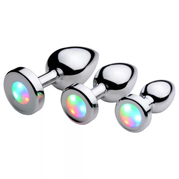 Booty Sparks - plug anal lumineux - grand - argenté
