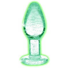   Booty Sparks Glow in the Dark M - plug anal en verre (transparent)