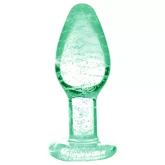   Booty Sparks Glow in the Dark L - plug anal en verre (transparent)