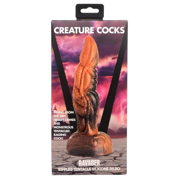 Creature Cocks Ravager - gode texturé réaliste - silicone - 20cm - orange