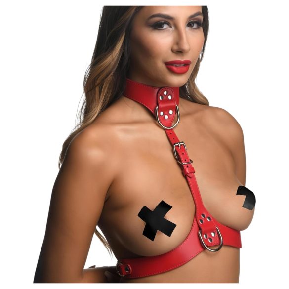Strict - Harnais sexy à col (rouge) - M/L