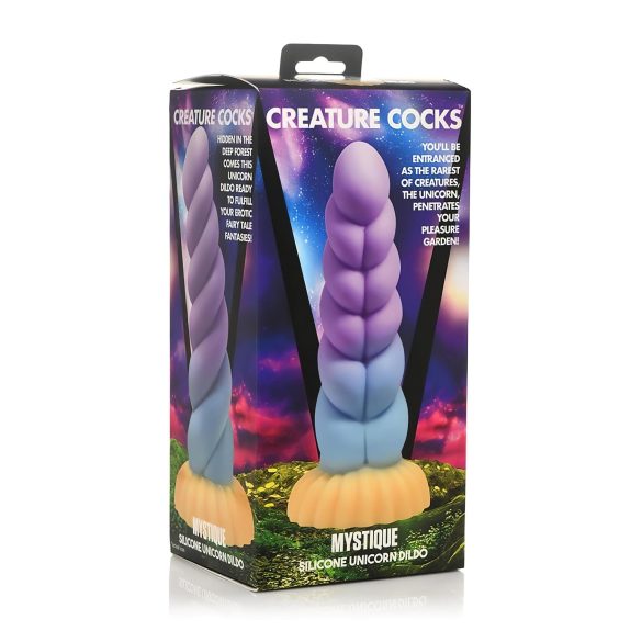 Creature Cocks Mystique - gode licorne réaliste 21cm - silicone violet jaune