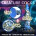 Cocktail de Créatures Kraken - Dildo Tentacule Spiralé - 21 cm (or-bleu)